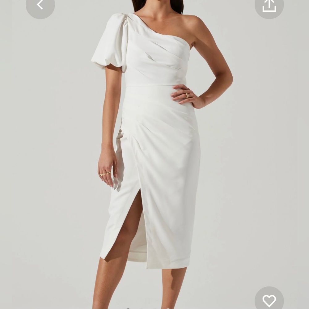 ASTR Joelle one shoulder midi dress